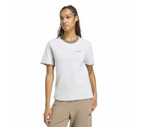 adidas Women's Seasonal Essentials Colorpop with Embroidered Graphic Shirt, Light Grey Heather/Olive strata, XL