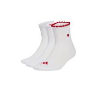 adidas Women's Womens Graphic Sock 3 Pair Pack Socks, white/better scarlet/black, S