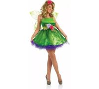 Women`s Green Woodland Fairy Costume Ladies Fairy Tale Queen Fancy Dress XL