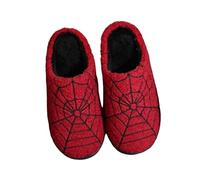 Women’s Halloween Pumpkin Teddy Fleece Mule Slippers, Warm Lined Memory Foam Slip On Closed Toe Indoor House Shoes for Ladies, Cute Cosy Winter Bedroom Footwear, Portable Travel (I-Red, 44-45)