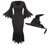 Women’s Halloween Witch Costume - Elegant Sorceress Fancy Dress for Spooky Season