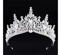 Women’S Handmade Pink Crystal Bead Bridal Tiara Crown Rhinestone Pageant Diadem Water Drop Hair Accessories