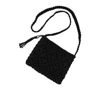 Women’s Handwoven Crossbody Purse Summer Beach Clutch Purses Woven Handmade Shoulder Shoulder Bags for Men (Black, One Size)