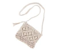 Women’s Handwoven Crossbody Purse Summer Beach Clutch Purses Woven Handmade Shoulder Shoulder Bags for Men (White, One Size)