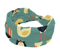 Women’s Headbands Animal Owl Bird Elastic Wide Headband Non-Slip Hairband Moisture-Wicking Workout Head Band for Yoga, Gym, Running, Fitness, Sport