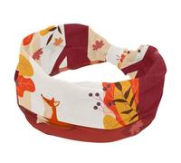 Women’s Headbands Autumn Bear Reading Book Elastic Wide Headband Non-Slip Hairband Moisture-Wicking Workout Head Band for Yoga, Gym, Running, Fitness, Sport