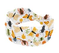 Women’s Headbands Butterfly Dragonfly Cicada Nature Pattern Elastic Wide Turban Headband Soft Head Bands Non Slip Hairband for Yoga Workout Sport Running