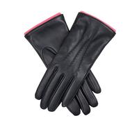 Women’s Heritage Touchscreen Handsewn Three-Point Wool-Lined Leather Gloves - BLACK (BLUSH) / S
