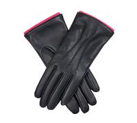 Women’s Heritage Touchscreen Handsewn Three-Point Wool-Lined Leather Gloves - BLACK (ROSE) / M