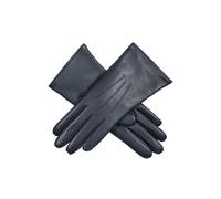 Women’s Heritage Touchscreen Three-Point Fur-Lined Leather Gloves - Navy / 7.5