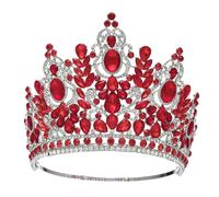 Women’S High Royal Queen Wedding Crown A Luxury Big Round Crystal Tiara For Theatrical Productions And Formal Celebrations