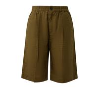 Women’s High-Waisted Pleated Relaxed Fit Linen Blend Bermuda Shorts s.Oliver Marron 36