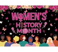 Women’s History Month Backdrop for Photography March National Womens History Month Decorations Background International Womens Day Party Banner for Classroom Home Supplies (6X4FT(180X120cm))