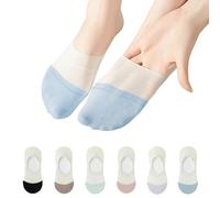 Women’s Invisible Low Cut Socks - No Show Shallow Boat Socks Breathable Anti Slip Silicone For Girls 6 Pairs