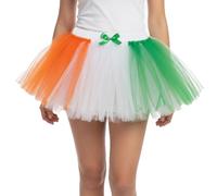 Women’s Irish Leprechaun Costume Accessories Set -Shamrock Tutu Skirt, OTK Socks, Sexy Hot Pants, Fishnet Gloves - St. Patrick’s Day Party Outfit, Festival Fancy Dress for Women