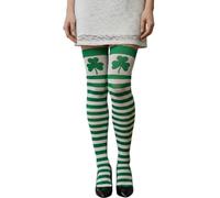 Women’s Irish Leprechaun Costume Accessories Set -Shamrock Tutu Skirt, OTK Socks, Sexy Hot Pants, Fishnet Gloves - St. Patrick’s Day Party Outfit, Festival Fancy Dress for Women
