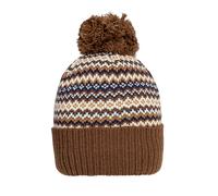 Women’s Jacquard Fair Isle Bobble Hat with Yarn Pom Pom - Chocolate / One
