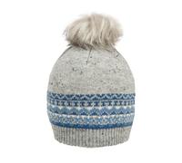 Women’s Jacquard Fair Isle Knitted Bobble Hat - Dove Grey / One