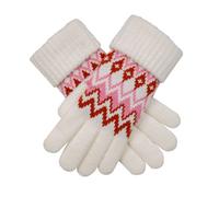 Women’s Jacquard Fair Isle Knitted Gloves - Raspberry / ONE