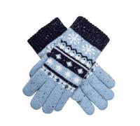 Women’s Jacquard Fair Isle Knitted Gloves with Marl Yarn