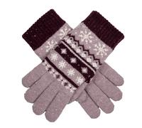 Women’s Jacquard Fair Isle Knitted Gloves with Marl Yarn - LILAC / ONE