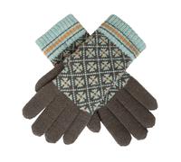 Women’s Jacquard Fair Isle Knitted Gloves with Striped Cuffs
