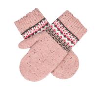 Dents Womens Fair Isle Wool Blend Knitted Mittens - Rose Pink