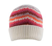 Women’s Jacquard Knitted Beanie Hat with Contrasting Stripes