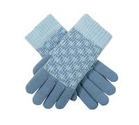 Women’s Jacquard Knitted Gloves with Hash Symbol Pattern - Lake/Cornfield Blue / ONE
