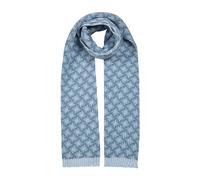 Women’s Jacquard Knitted Scarf with Reversible Hash Symbol Pattern - Lake/Cornflower Blue / ONE