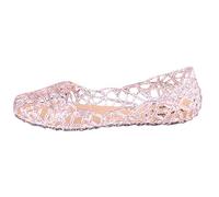 Women’s Jelly Shoes Classic Clear Flat Jelly Shoes Slip On Hollow Out Loafers Comfortable Low Heel Ballet crystal Flats CLEARANCE 6 3_Pink