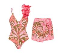 Fmxypet Women’s Jumpsuit Swimsuit with Beach Cover Wrap Skirt Tummy Control Swim dress Bikin Swimsuit with Cover Up for women