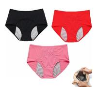 Women 's Knickers - Women 3Pc Solid Mesh Breathable And Comfortable High Waist Peripheral Leak Proof Menstrual Pants