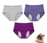 Women 's Knickers - Women 3Pc Solid Mesh Breathable And Comfortable High Waist Peripheral Leak Proof Menstrual Pants
