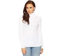 STAR FASHION Womens Knitted Polo Neck Ribbed Jumper Long Sleeve Cardigan Ladies High Roll Neck Sweatshirts Warm Winter Tops White 20-22