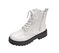 Women’s Lace up Combat Boots - Faux Leather Ankle Boots with Side Zip, Thick Anti-Slip Sole and Reinforced Stitching, Durable Chunky Platform Boots with Shock-Absorbing Outsole