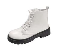 Women’s Lace up Combat Boots - Faux Leather Ankle Boots with Side Zip, Thick Anti-Slip Sole and Reinforced Stitching, Durable Chunky Platform Boots with Shock-Absorbing Outsole