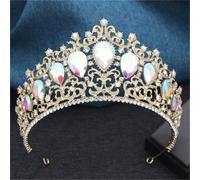 Women’S Large Crystal Bridal Tiara In Multiple Colors An Elegant AB Hair Crown For Wedding Pageant And Romantic
