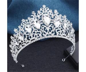 Women’S Large Crystal Bridal Tiara In Multiple Colors An Elegant AB Hair Crown For Wedding Pageant And Romantic