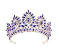 Women’S Large Pink Opal Princess Crown A Crystal Rhinestone Diadem Headdress For Bridal Wedding Or Costume Jewelry