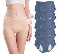 Women’s Leakproof Incontinence Underwear - Washable & Reusable Comfortable Panties for Bladder Leaks - 5 Pieces, Blue, 8XLarge