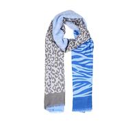 Women’s Leopard and Zebra Print Lightweight Scarf - Navy / ONE