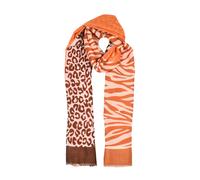 Women’s Leopard and Zebra Print Lightweight Scarf - Orange / ONE