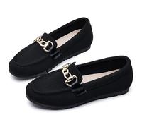 Women’s Loafer Casual On Flat Shoes Classy and Comfortable, Knit Black, 3 UK