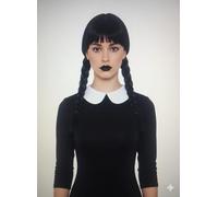Women’s Long Black Braided Wig - Gothic Wednesday Addams Cosplay Wig for Halloween, Fancy Dress, and Costume Parties