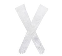 Women’s Long Opera Satin Gloves - Ivory / ONE