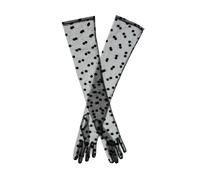 Women’s Long Opera Spotty Tulle Gloves - Black / ONE