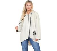 Women’s Long Sleeve Adjustable Drawstrings Hooded Plus Size Jackets With Hood Rain Jackets Ladies A-Line Short Length Pockets Rain Zip Up Coat (Stone, UK 24-26)