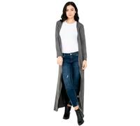 Women’s Long Sleeve Open Front Maxi Cardigan Lightweight Floaty Duster Longline Kimono Style Cover Up Layering Jacket Charcoal