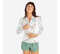 Women’s Long Sleeve Uv Protection T-shirt -500 Belly White